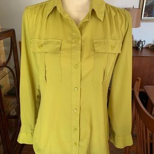 Long sleeved chartreuse blouse